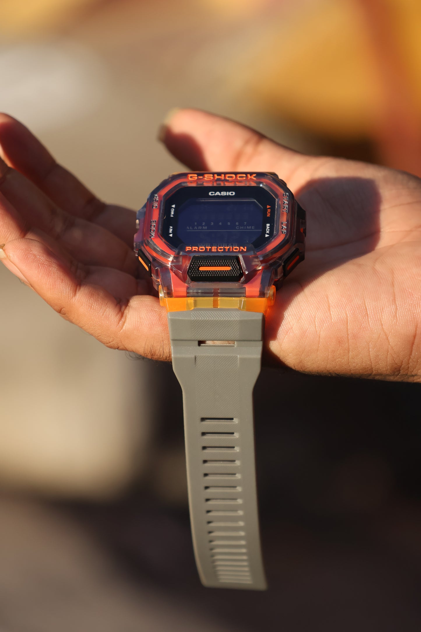 Casio G-SHOCK Transparent Orange Digital Watch – Shock Resistant | Street Edition