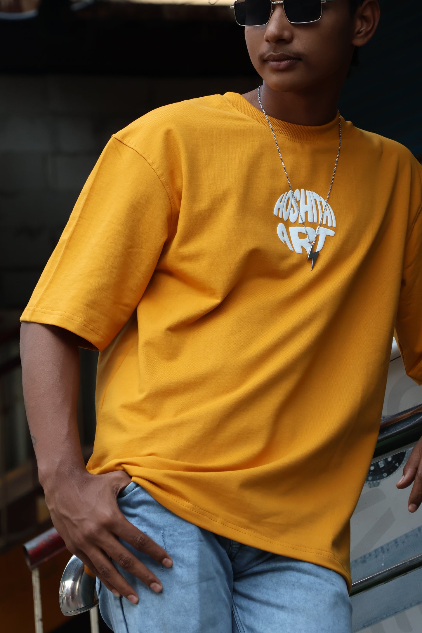 Mustard Yellow Oversized Graphic T-Shirt