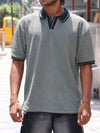 Textured Knit Oversized Polo – Sage Green