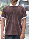 The Vintage Velour Knit Polo – Earth Brown