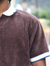 The Vintage Velour Knit Polo – Earth Brown