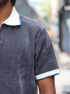 The Vintage Velour Knit Polo – Slate Gray