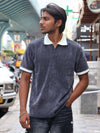 The Vintage Velour Knit Polo – Slate Gray