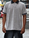 The Vintage Velour Knit Polo – Heather Gray