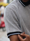The Vintage Velour Knit Polo – Heather Gray