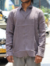Premium Linen Button-Down Shirt – Muted Charcoal Mauve