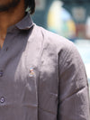 Premium Linen Button-Down Shirt – Muted Charcoal Mauve