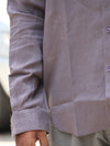 Premium Linen Button-Down Shirt – Muted Charcoal Mauve