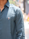 Premium Linen Button-Down Shirt – Deep Teal