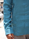 Premium Linen Button-Down Shirt – Aqua Teal