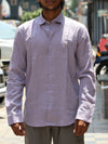 Premium Linen Button-Down Shirt – Muted Lavender