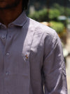 Premium Linen Button-Down Shirt – Muted Lavender