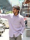 Premium Linen Button-Down Shirt – Muted Lavender