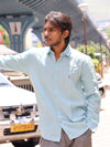 Premium Linen Button-Down Shirt – Mint Ice