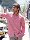 Premium Linen Button-Down Shirt – Dusty Rose