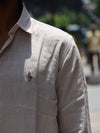 Premium Linen Button-Down Shirt – Oatmeal Cream