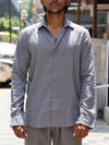 Premium Linen Button-Down Shirt – Ash Grey