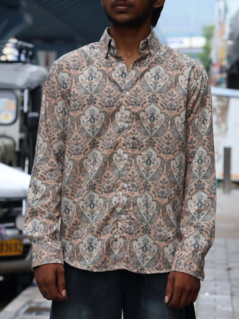 Vintage Damask Ornament Long-Sleeve Shirt