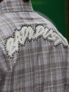 Studded Plaid Streetwear Button-Down Shirt