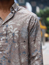 Botanical Block-Print Long-Sleeve Shirt