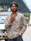 Botanical Block-Print Long-Sleeve Shirt