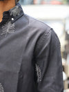 Embroidered Fern Leaf Button-Down Shirt
