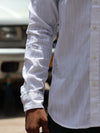 Minimalist Embroidered Leaf Button-Down Shirt