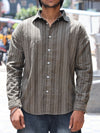 Relaxed Fit Striped Corduroy Shirt – Olive Earth
