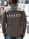 Relaxed Fit Striped Corduroy Shirt – Olive Earth