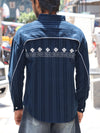 Relaxed Fit Striped Corduroy Shirt – Deep Indigo