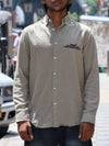 Textured Pinstripe Button-Down Shirt – Khaki Oatmeal