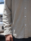 Textured Pinstripe Button-Down Shirt – Khaki Oatmeal