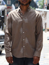Embroidered Fern Leaf Button-Down Shirt – Earthy Espresso Brown