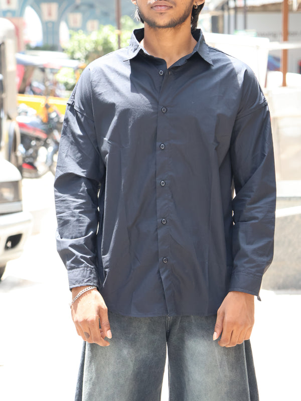"Goal Maker" Graphic Button-Down Shirt – Obsidian Black