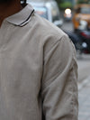 Textured Corduroy Pullover Polo – Oatmeal Cream