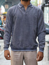 Textured Corduroy Pullover Polo – Slate Grey