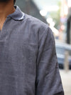Textured Corduroy Pullover Polo – Slate Grey