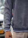 Textured Corduroy Pullover Polo – Slate Grey