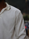 Textured Corduroy Pullover Polo – Chalk White
