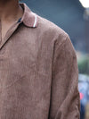 Textured Corduroy Pullover Polo – Earthy Espresso Brown