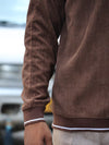 Textured Corduroy Pullover Polo – Rich Chocolate Brown