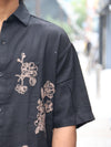 The Botanical Resort Shirt in Obsidian Black