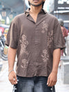 The Botanical Resort Shirt in Earthy Espresso Brown