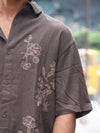 The Botanical Resort Shirt in Earthy Espresso Brown