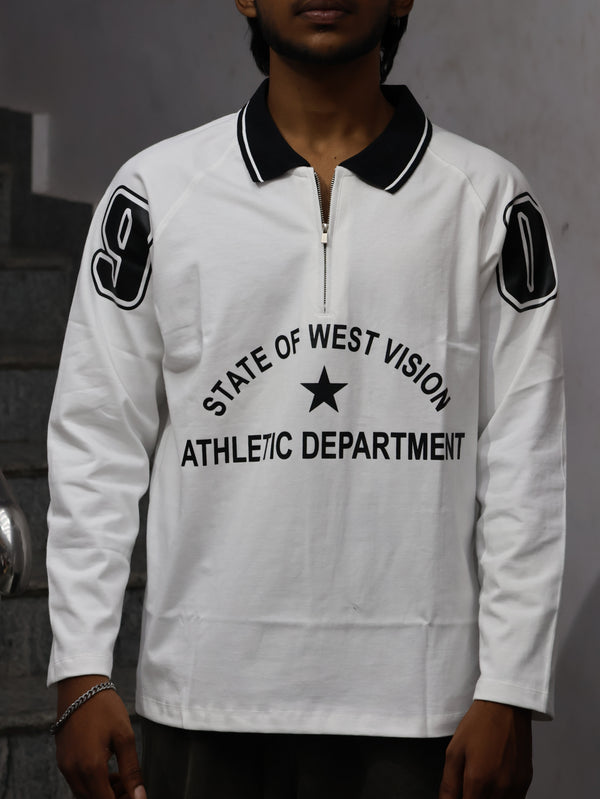 "WEST VISION" Quarter-Zip Athletic Polo