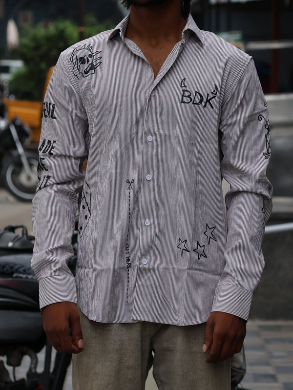 The "BDK" Doodle Striped Button-Down
