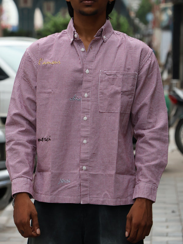The Café Script Gingham Button-Down