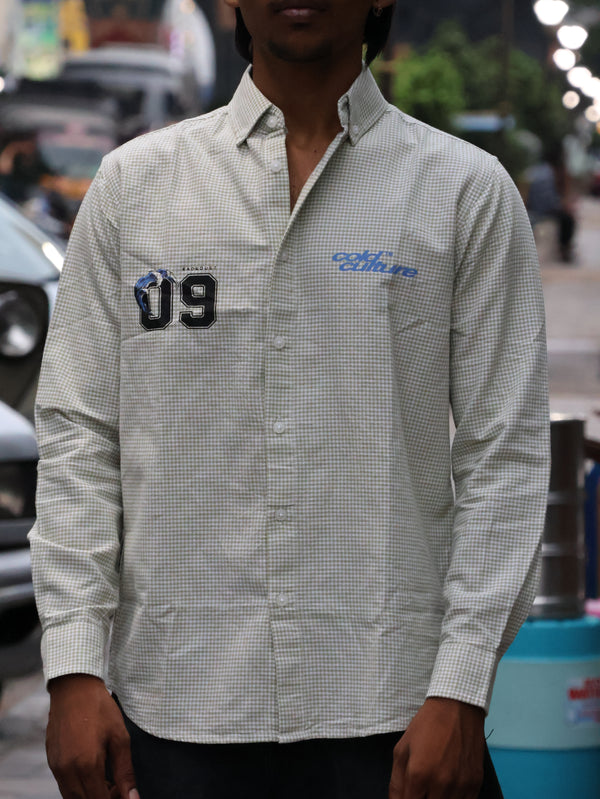 The "Cold Culture" Graphic Micro-Check Shirt