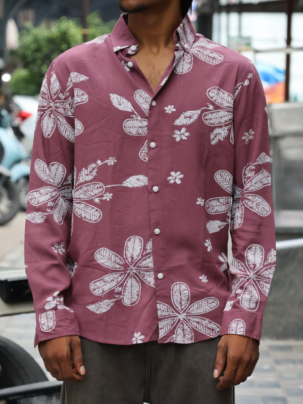 Resort Floral Casual Button-Down Shirt