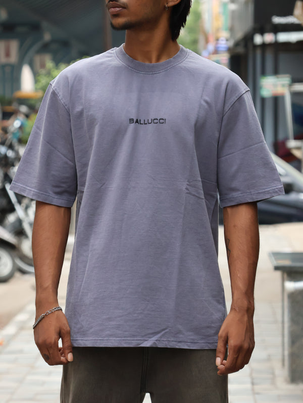 "Ballucci" Heavyweight Oversized Tee – Ash Grey